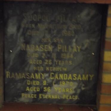 PILLAY Soopoo 1900-1950 :: PILLAY Nabasen -1964 :: CANDASAMY Ramasamy -1970