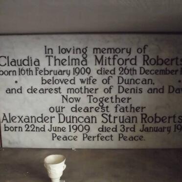 ROBERTSON Alexander Duncan Struan 1909-1972 &amp; Claudia Thelma Mitford 1909-1962