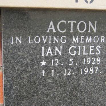 ACTON Ian Giles 1928-1987