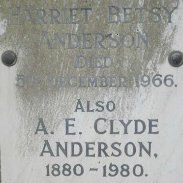 ANDERSON A.E. 1880-1980 &amp; Harriet Betsy -1966