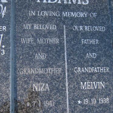 ADAMS Melvin 1938-2007 &amp; Niza 1941-2003