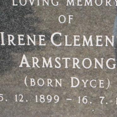 ARMSTRONG Irene Clementz nee DYCE 1899-1981