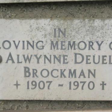 BROCKMAN Alwynne Deuel 1907-1970