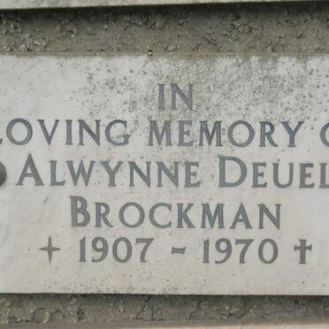 BROCKMAN Alwynne Deuel 1907-1970