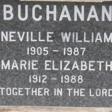 BUCHANAN Neville William 1905-1987 &amp; Marie Elizabeth 1912-1988
