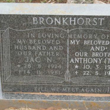 BRONKHORST Anthony 1946-1995 :: BRONKHORST Jac N. 1924-1981
