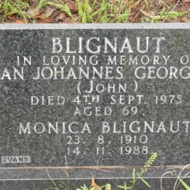 BLIGNAUT Jan Johannes Gerorgius -1975 &amp; Monica 1910-1988