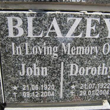 BLAZEY John 1920-2004 &amp; Dorothy 1922-2004