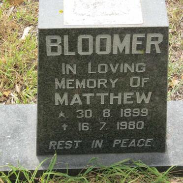 BLOOMER Matthew 1899-1980