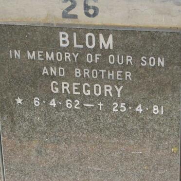BLOM Gregory 1962-1981
