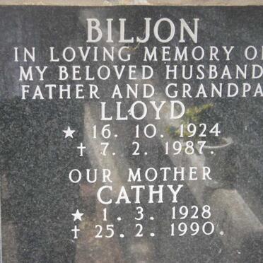 BILJON Lloyd 1924-1987 &amp; Cathy 1928-1990
