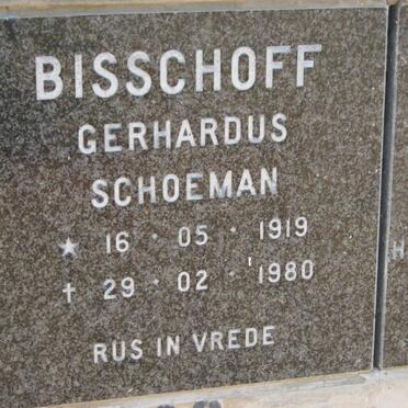 BISSCHOFF Gerhardus Schoeman 1919-1980
