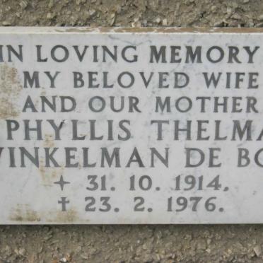 BOO Phyllis Telma Winkelman, de 1914-1976