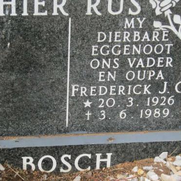 BOSCH Frederick J.C. 1926-1989