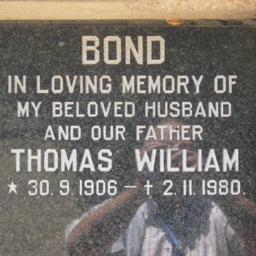 BOND Thomas William 1906-1980