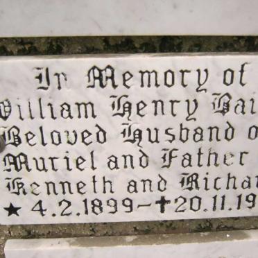 BAILEY William Henry 1899-1976
