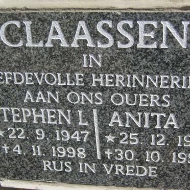CLAASSEN Stephen L. 1947-1998 &amp; Anita C. 1951-1994