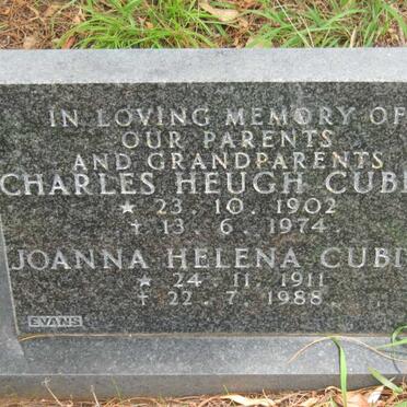 CUBITT Charles Heugh 1902-1974 &amp; Johanna Helena 1911-1988