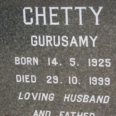 CHETTY Gurusamy 1925-1999