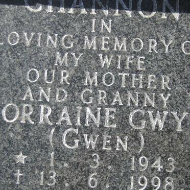 CHANNON Lorraine Gwy 1943-1998