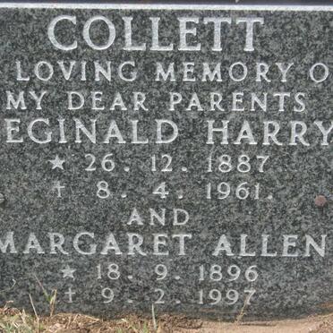COLLETT Reginald Harry 1887-1961 &amp; Margaret Allen 1896-1997