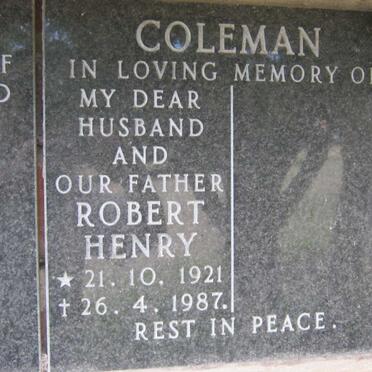 COLEMAN Robert Henry 1921-1987