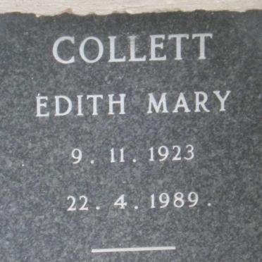 COLLETT Edith Mary 1923-1989