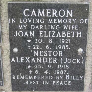 CAMERON Nestor Alexander 1918-1987 &amp; Joan Elizabeth 1921-1985
