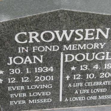 CROWSEN Douglas 1937-2003 &amp; Joan 1934-2001