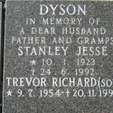 DYSON Stanley Jesse 1923-1992 :: DYSON Trevor Richard 1954-1995