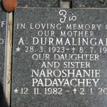 DURMALINGAM A. 1923-1995 :: PADAYACHEY Naroshanie 1982-2007