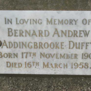 DUFFY Bernard Andrew Addingbrooke 1904-1958