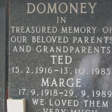 DOMONEY Ted 1916-1985 &amp; Marge 1918-1989