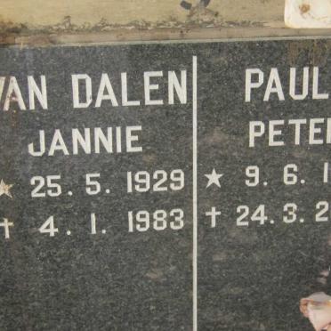 DALEN Jannie, van 1929-1983 :: PAULS Peter 1937-2003