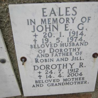 EALES John E.G. 1914-1974 &amp; Dorothy R. 1912-2004