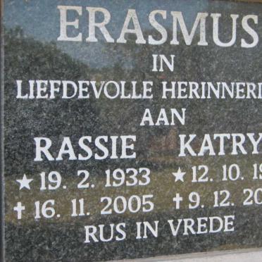 ERASMUS Rassie 1933-2005 &amp; Katryn 1932-2003