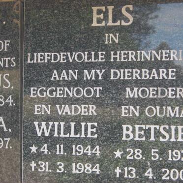 ELS Willie 1944-1984 &amp; Betsie 1922-2007