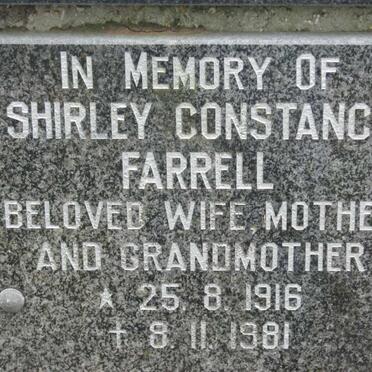 FARRELL Shirley Constance 1916-1981