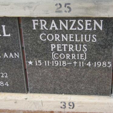 FRANZSEN Cornelius Petrus 1918-1985