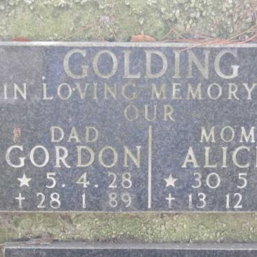 GOLDING Gordon 1928-1989 &amp; Alice 1928-1995