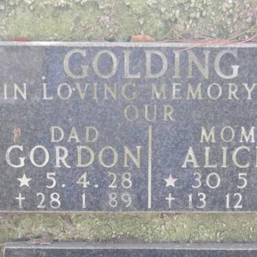 GOLDING Gordon 1928-1989 &amp; Alice 1928-1995