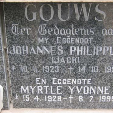 GOUWS Johannes Philippus 1923-1990 &amp; Myrtle Yvonne 1928-1995