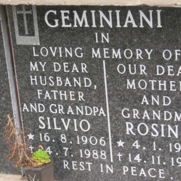 GEMINIANI Silvio 1906-1988 &amp; Rosina 1908-1994