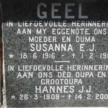 GEEL Hannes J.J. 1909-2000 &amp; Susanna E.J. 1916-1994