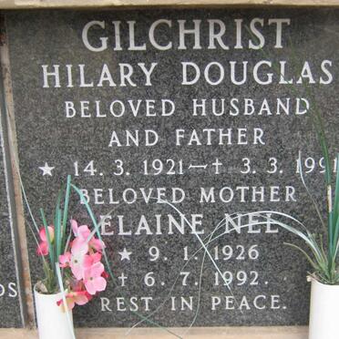 GILCHRIST Hilary Douglas 1921-1991 &amp; Elaine NEL 1926-1992
