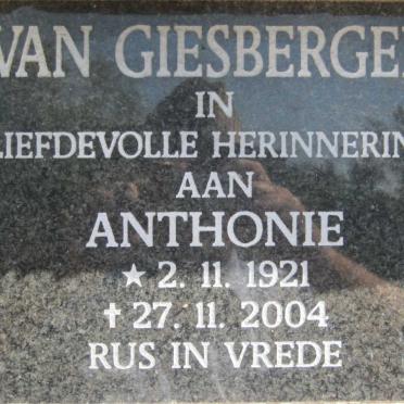 GIESBERGEN Anthonie, van 1921-2004