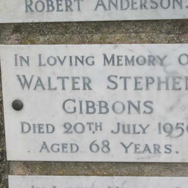 GIBBONS Walter Stephen -1956