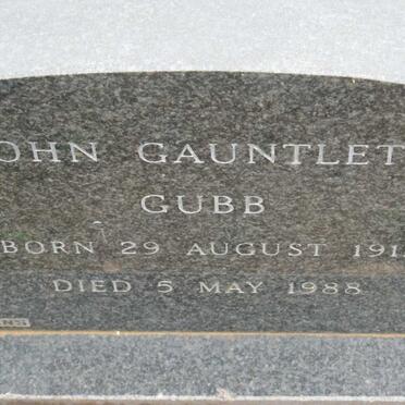 GUBB John Gauntlett 1911-1988