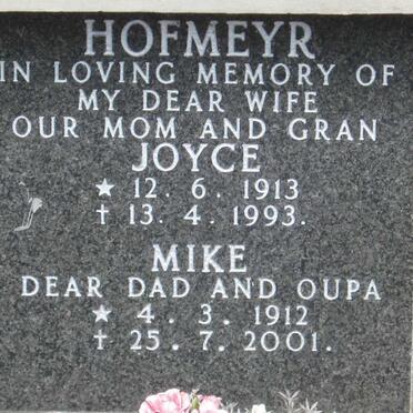 HOFMEYR Mike 1912-2001 &amp; Joyce 1913-1993