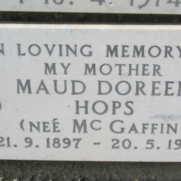HOPS Maud Doreen nee McGAFFIN 1897-1975